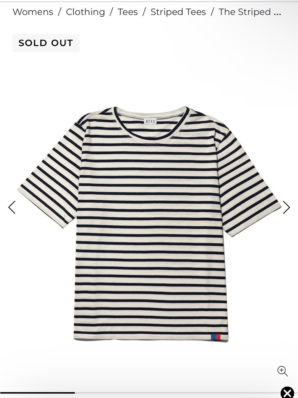 KULE women’s Striped Short Sleeve Tee - Navy & White